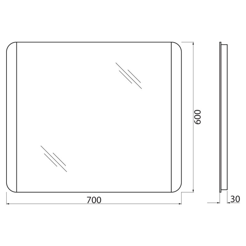 Зеркало BelBagno SPC-CEZ-700-600-LED-BTN