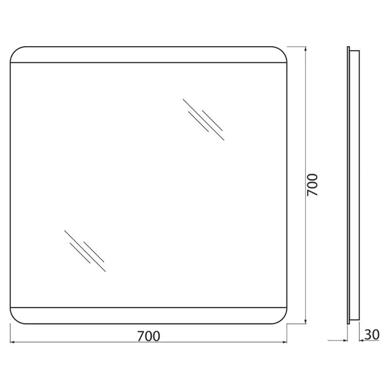 Зеркало BelBagno SPC-CEZ-700-700-LED-BTN