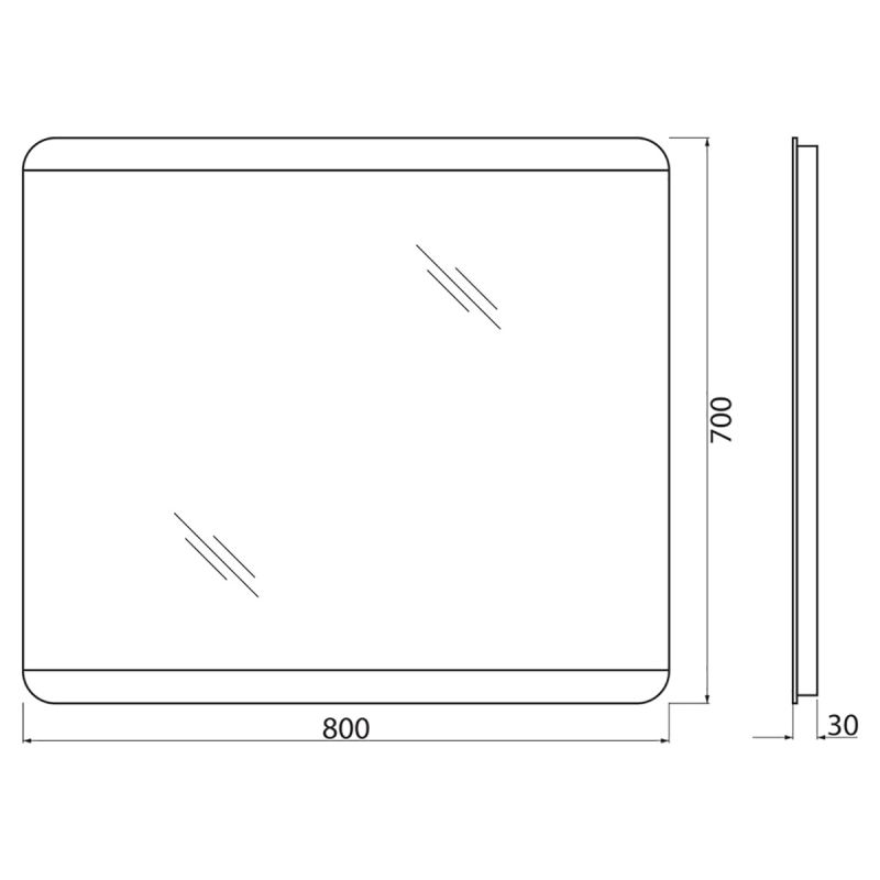 Зеркало BelBagno SPC-CEZ-800-700-LED-BTN