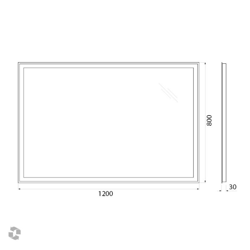 Зеркало BelBagno SPC-GRT-1200-800-LED-BTN