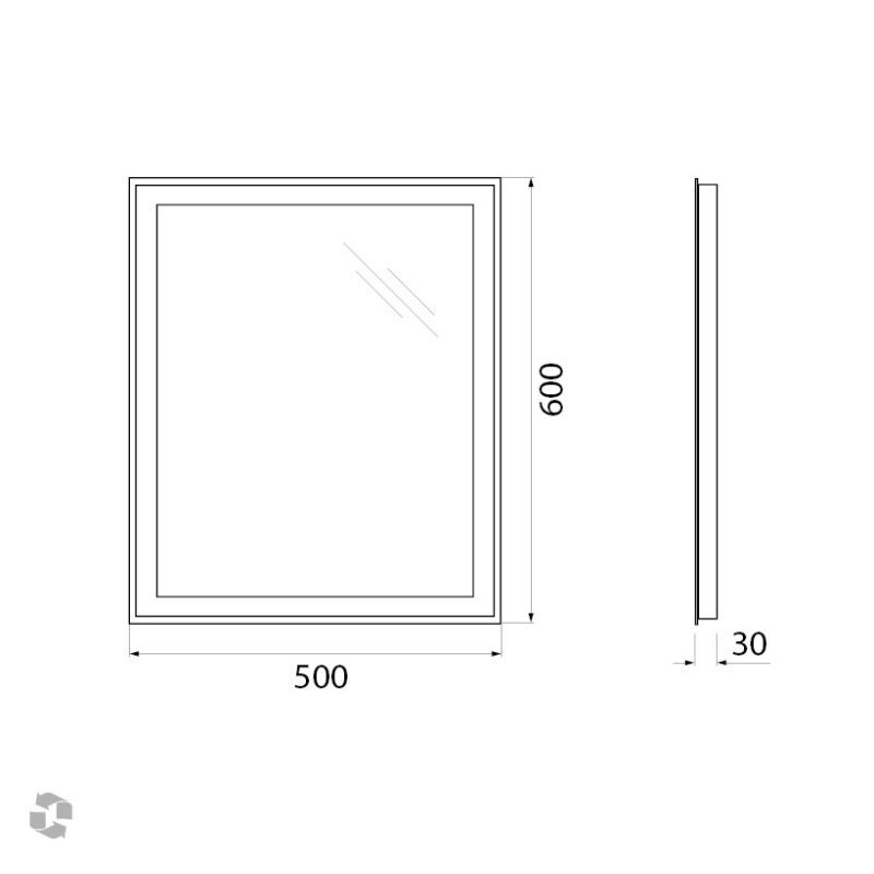 Зеркало BelBagno SPC-GRT-500-600-LED-BTN
