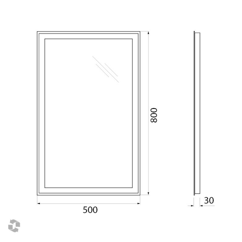 Зеркало BelBagno SPC-GRT-500-800-LED-BTN