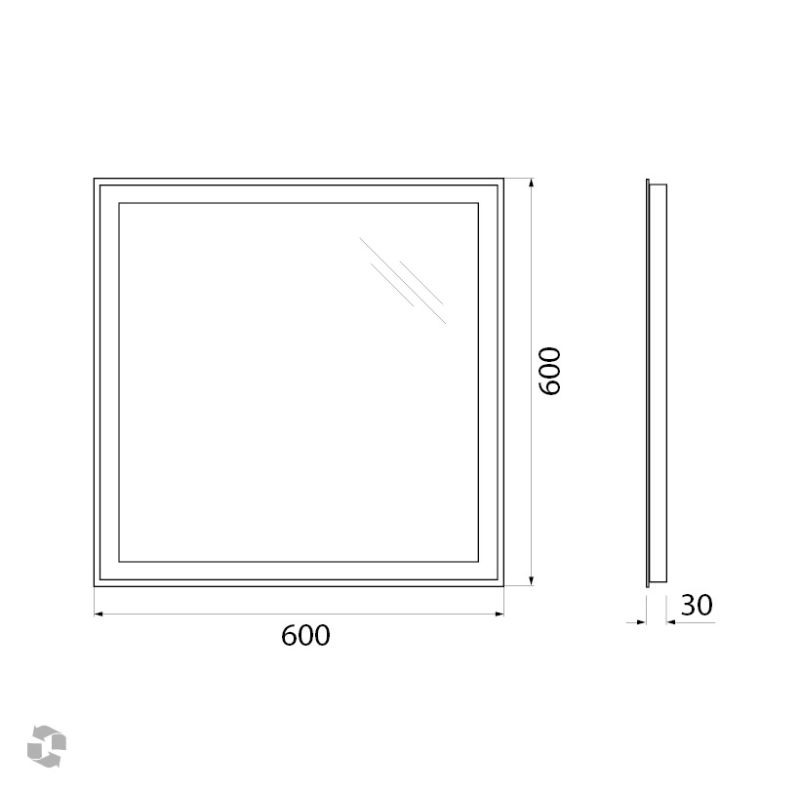 Зеркало BelBagno SPC-GRT-600-600-LED-BTN