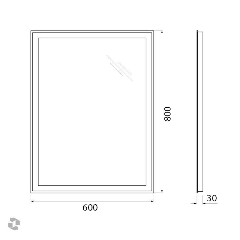 Зеркало BelBagno SPC-GRT-600-800-LED-BTN