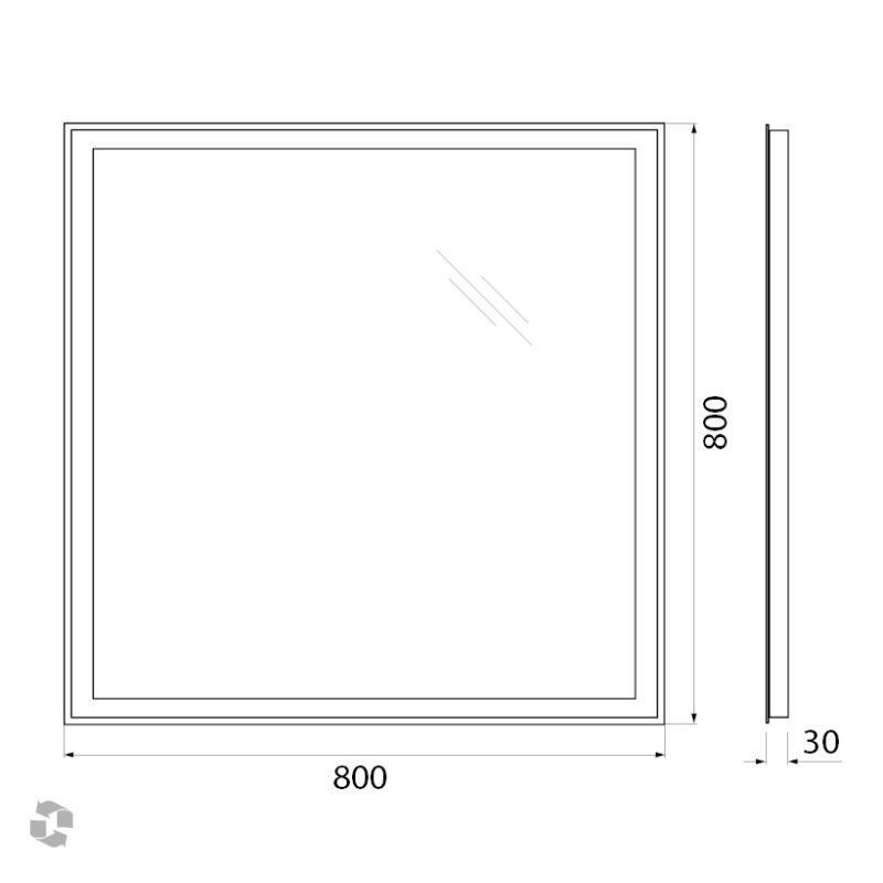 Зеркало BelBagno SPC-GRT-800-800-LED-BTN