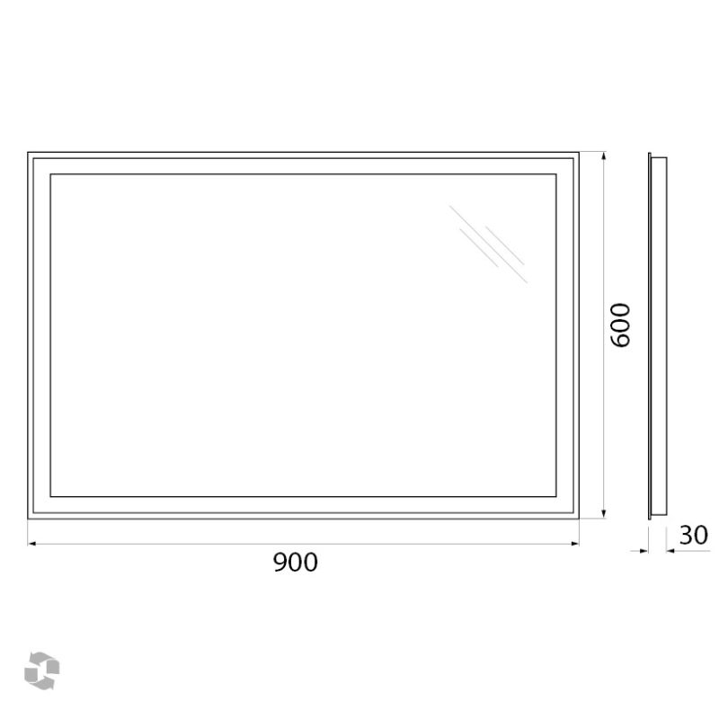 Зеркало BelBagno SPC-GRT-900-600-LED-BTN