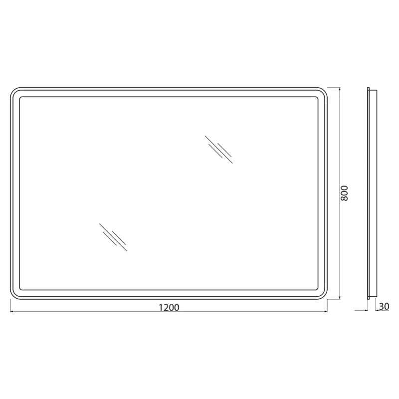 Зеркало BelBagno SPC-MAR-1200-800-LED-BTN
