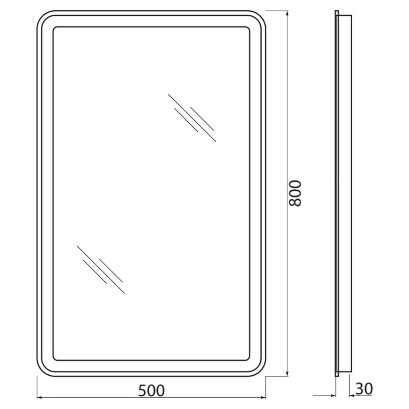 Зеркало BelBagno SPC-MAR-500-800-LED-BTN