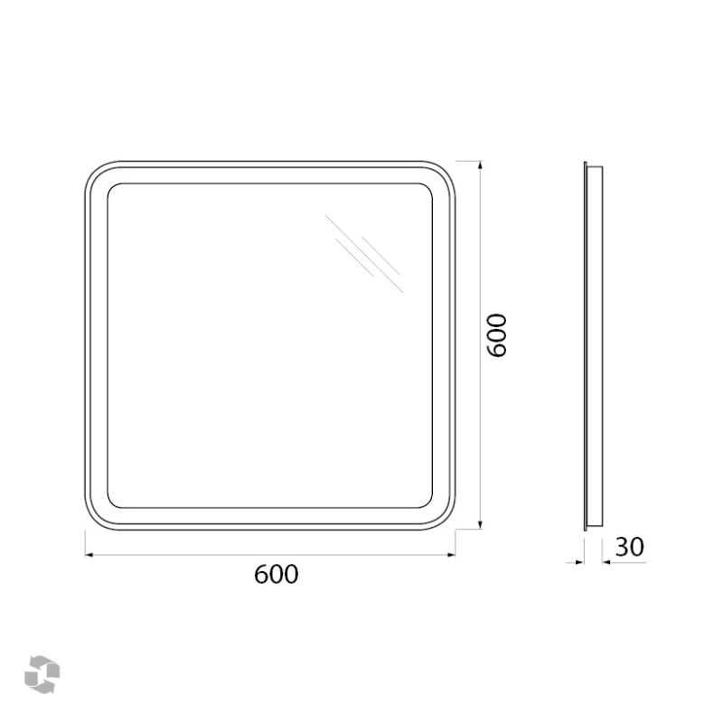 Зеркало BelBagno SPC-MAR-600-600-LED-BTN