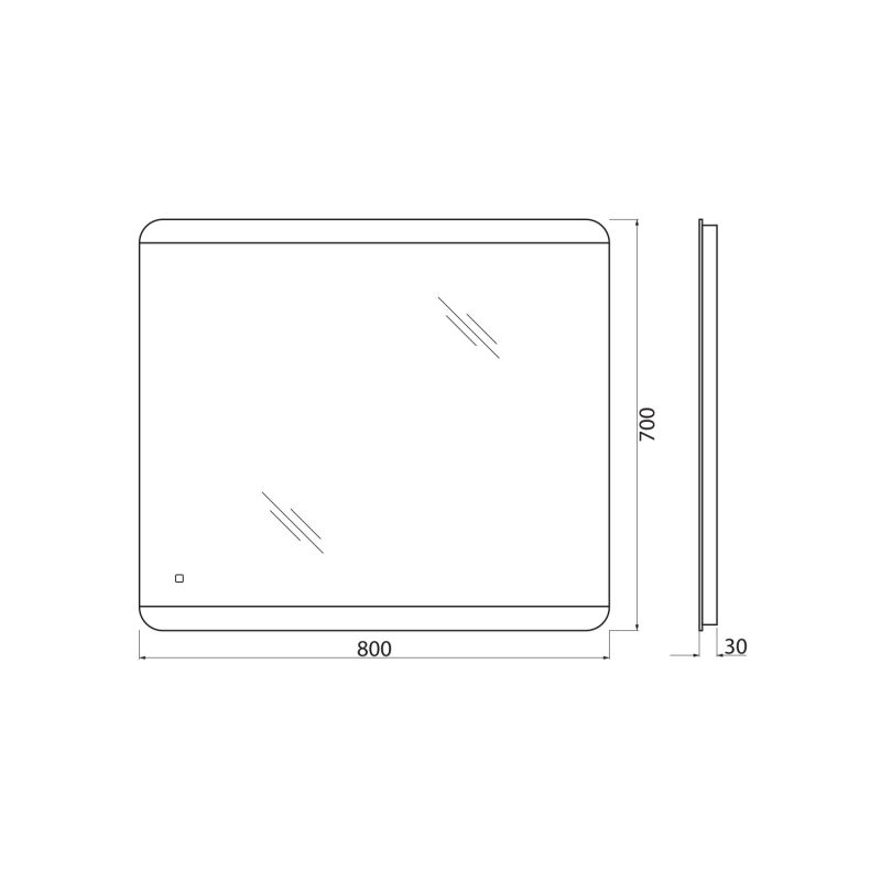 Зеркало BelBagno SPC-CEZ-800-700-LED-TCH