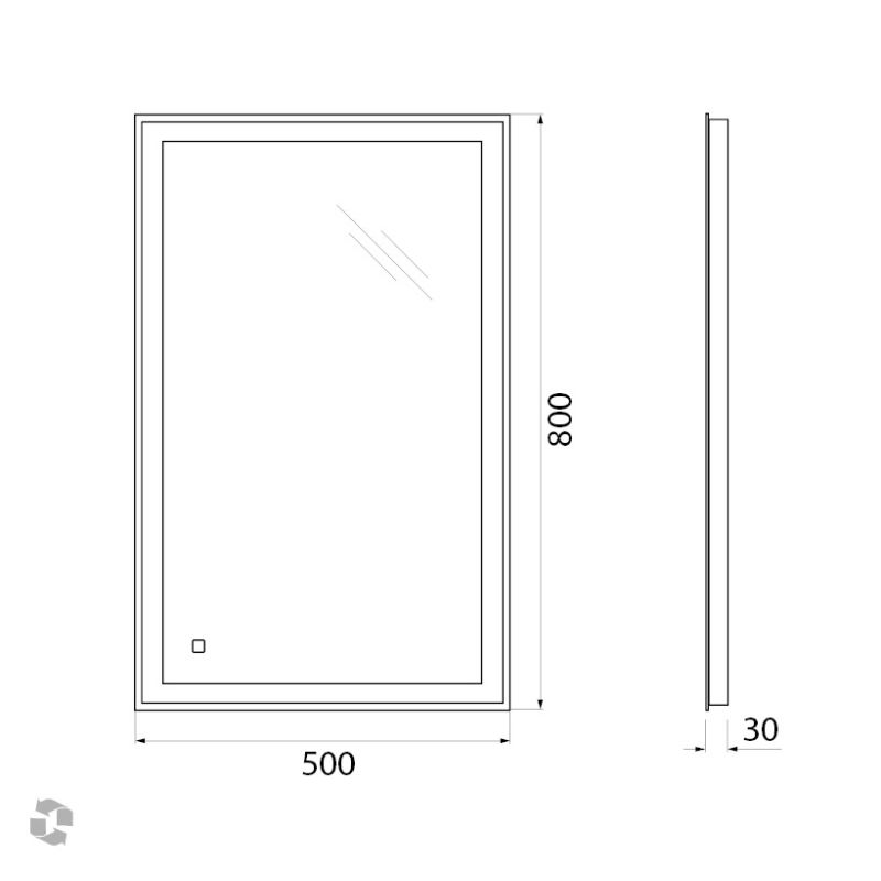 Зеркало BelBagno SPC-GRT-500-800-LED-TCH