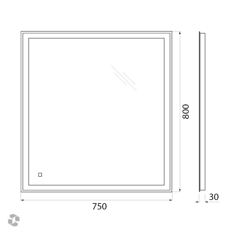 Зеркало BelBagno SPC-GRT-750-800-LED-TCH