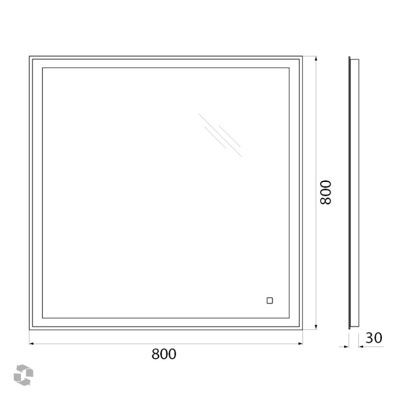 Зеркало BelBagno SPC-GRT-800-800-LED-TCH