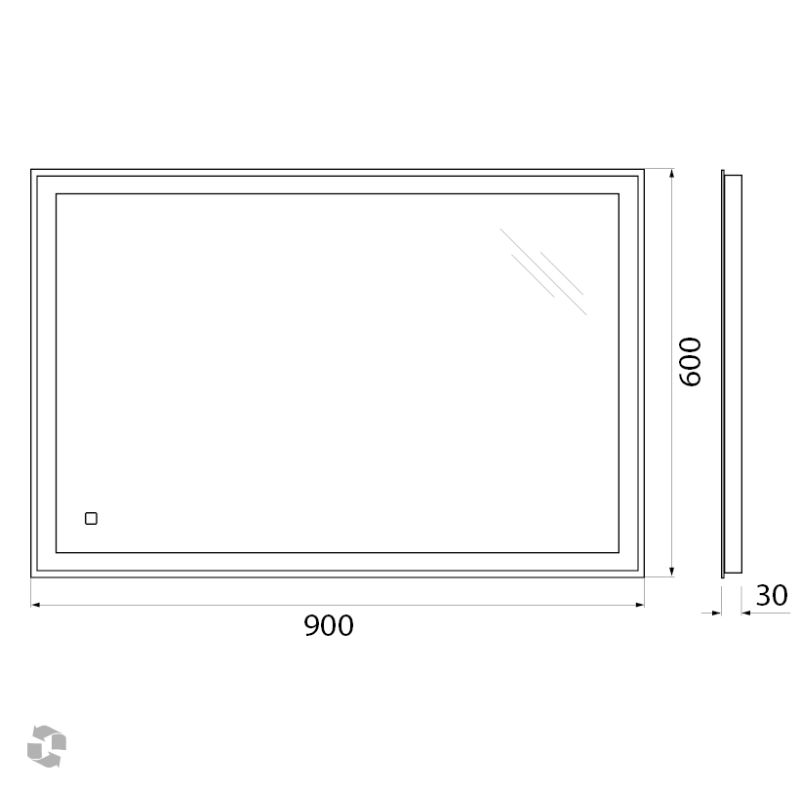 Зеркало BelBagno SPC-GRT-900-600-LED-TCH