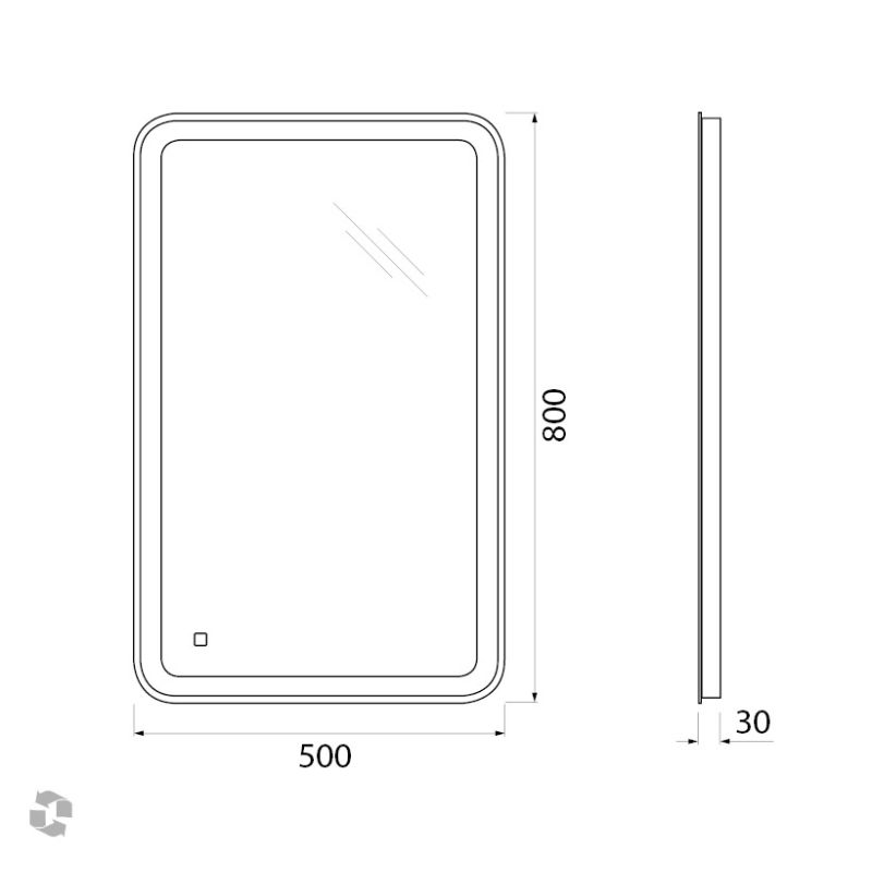 Зеркало BelBagno SPC-MAR-500-800-LED-TCH
