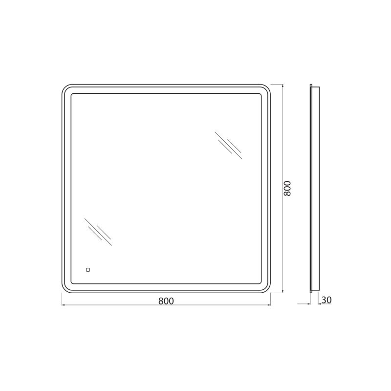 Зеркало BelBagno SPC-MAR-800-800-LED-TCH