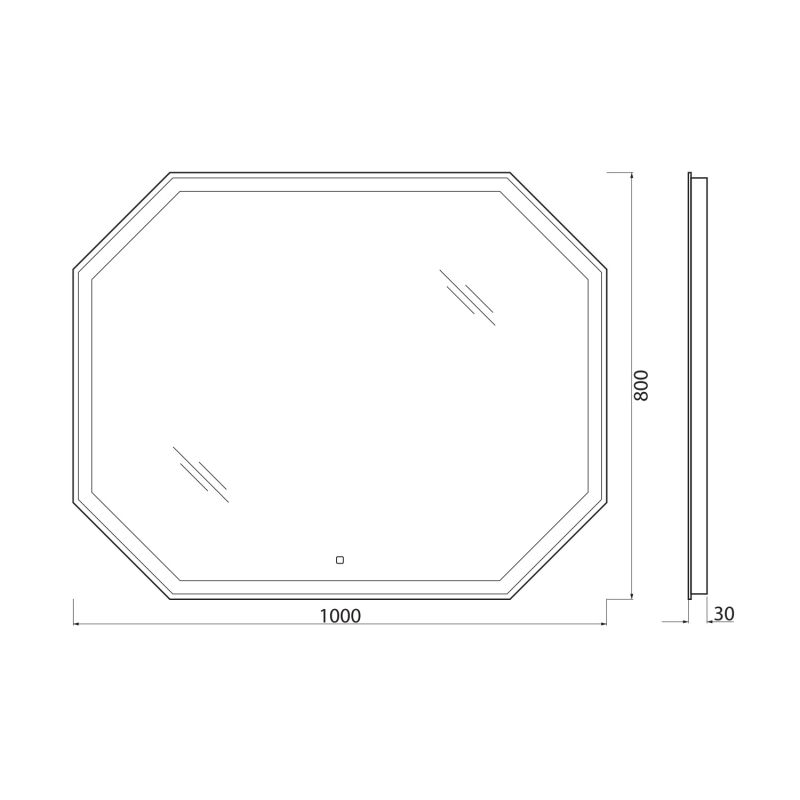 Зеркало BelBagno SPC-OTT-1000-800-LED-TCH