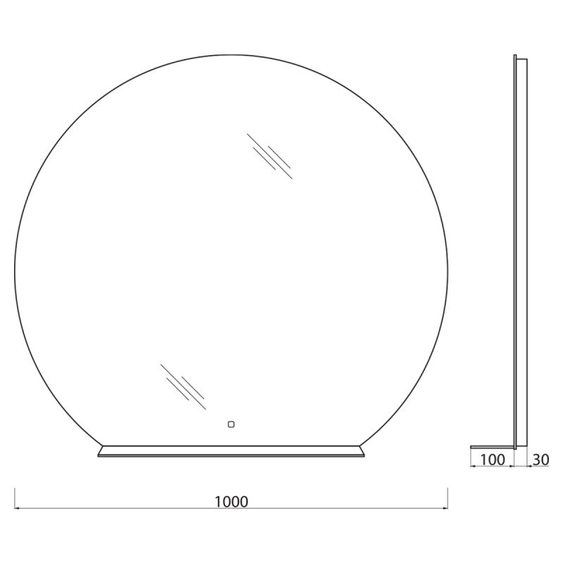 Зеркало BelBagno SPC-RNG-1000-LED-TCH-MENS