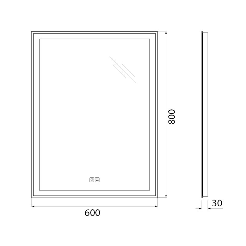 Зеркало BelBagno SPC-GRT-600-800-LED-TCH-WARM