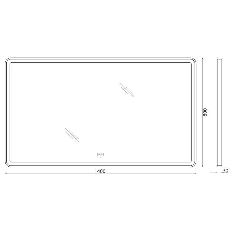 Зеркало BelBagno SPC-MAR-1400-800-LED-TCH-WARM