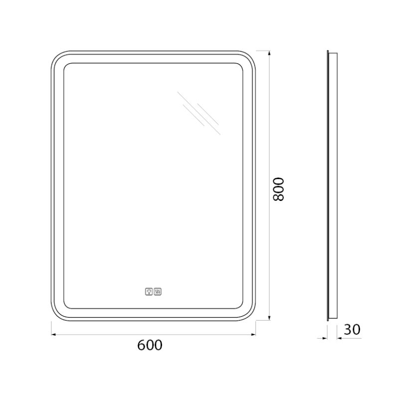 Зеркало BelBagno SPC-MAR-600-800-LED-TCH-WARM