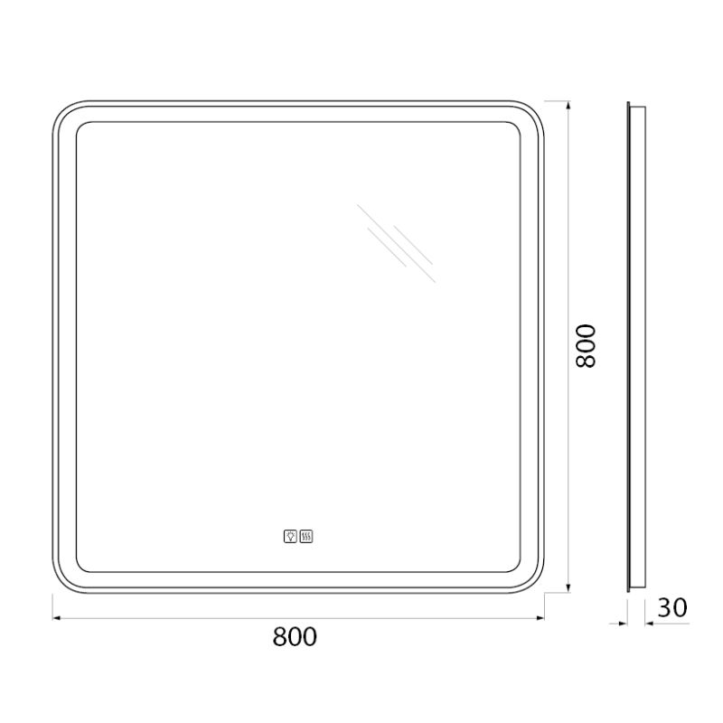 Зеркало BelBagno SPC-MAR-800-800-LED-TCH-WARM