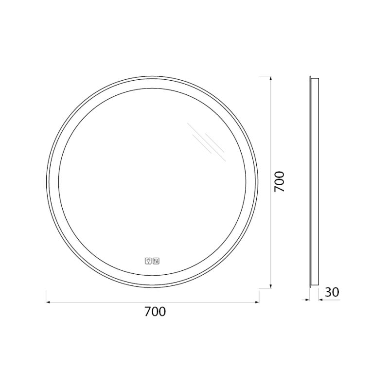 Зеркало BelBagno SPC-RNG-700-LED-TCH-WARM