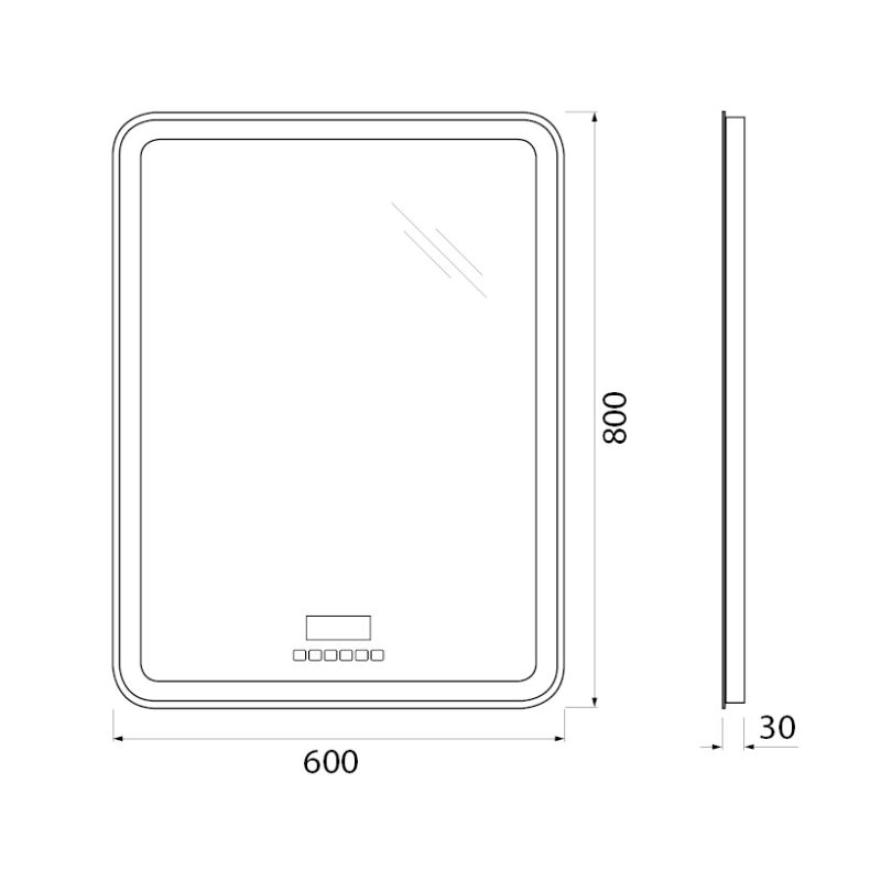 Зеркало BelBagno SPC-MAR-600-800-LED-TCH-RAD
