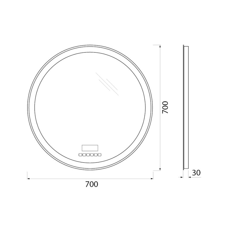 Зеркало BelBagno SPC-RNG-700-LED-TCH-RAD