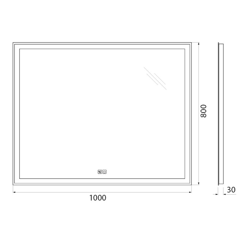 Зеркало BelBagno SPC-GRT-1000-800-LED-TCH-PHONE