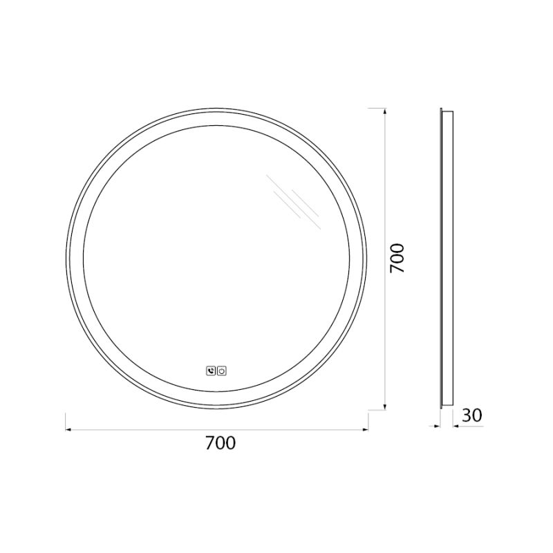 Зеркало BelBagno SPC-RNG-700-LED-TCH-PHONE