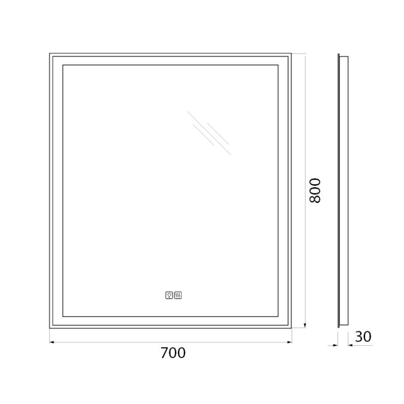 Зеркало BelBagno SPC-GRT-700-800-LED-TCH-WARM