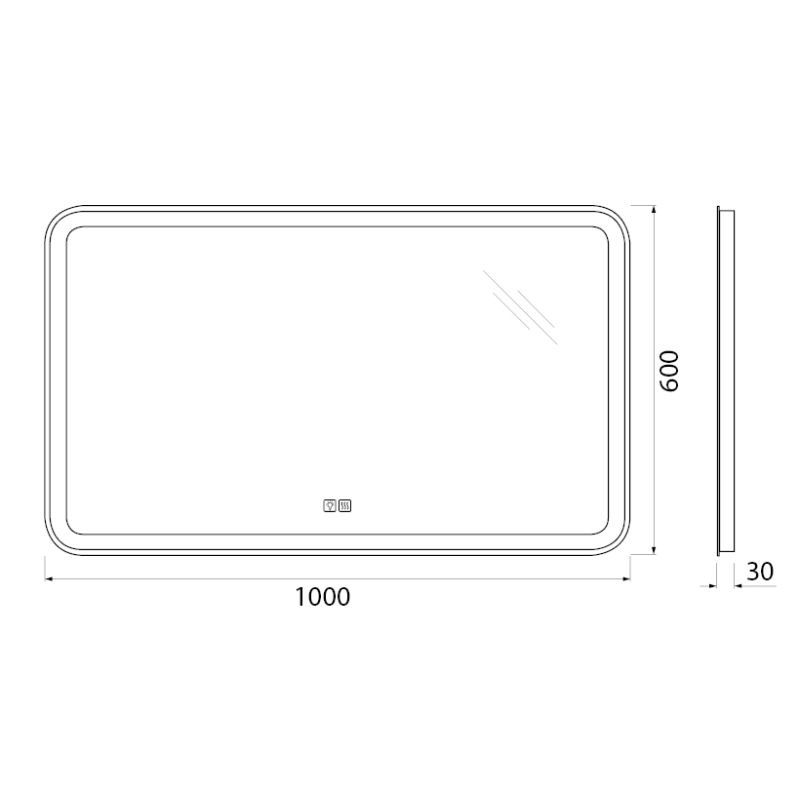 Зеркало BelBagno SPC-MAR-1000-600-LED-TCH-WARM