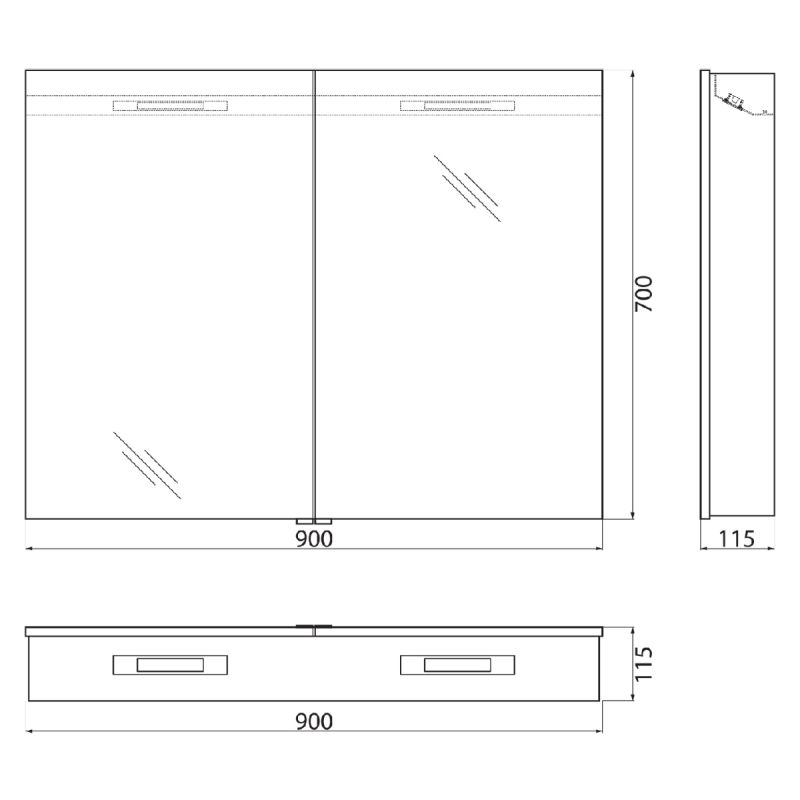 Зеркало-шкаф BelBagno SPC-2A-DL-BL-900