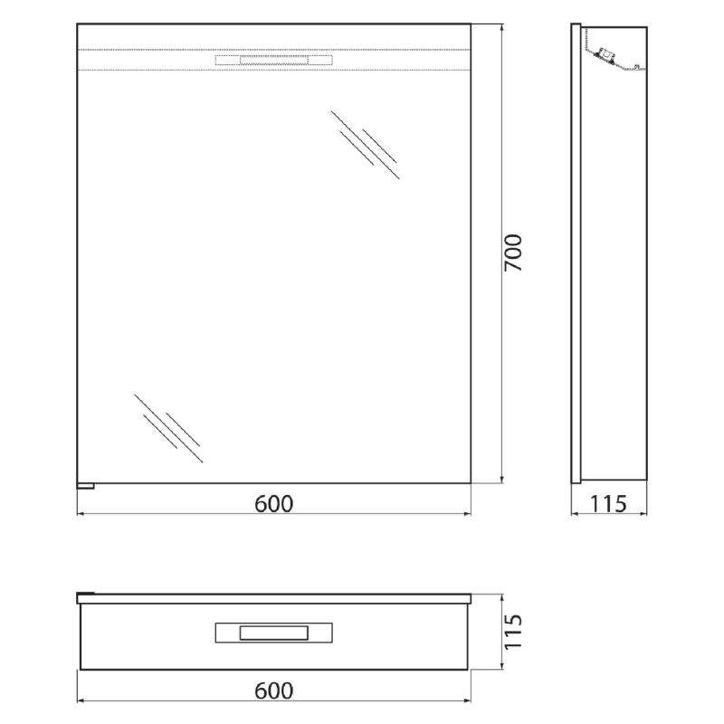 Зеркало-шкаф BelBagno SPC-1A-DL-BL-600