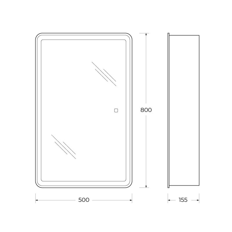 Зеркало-шкаф BelBagno SPC-MAR-500/800-1A-LED-TCH