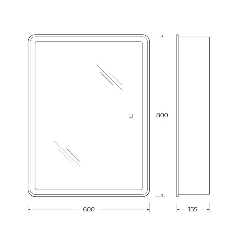Зеркало-шкаф BelBagno SPC-MAR-600/800-1A-LED-TCH