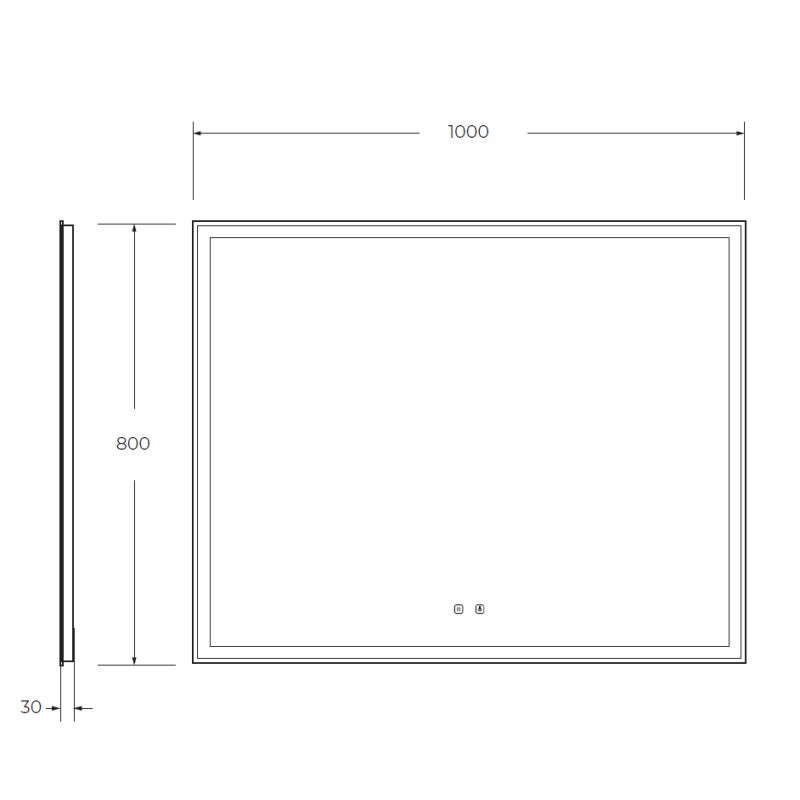 Зеркало с голосовым управлением и подогревом BelBagno SPC-GRT-1000-800-LED-TCH-SND