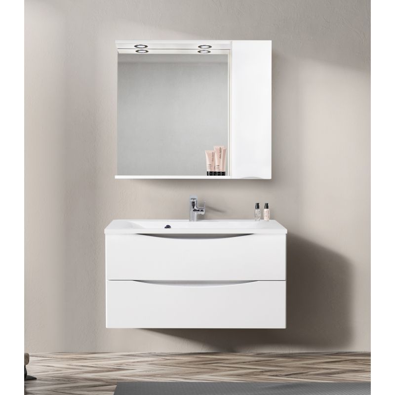 Зеркальный шкаф BelBagno MARINO-SPC-900/750-1A-BL-P-R