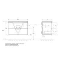 База под раковину подвесная BelBagno VITTORIA-900-2C-SO-TB-P Toros Bianco