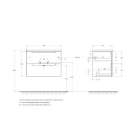 База под раковину подвесная BelBagno ETNA39-700/390-2C-SO-BL-P Bianco Lucido