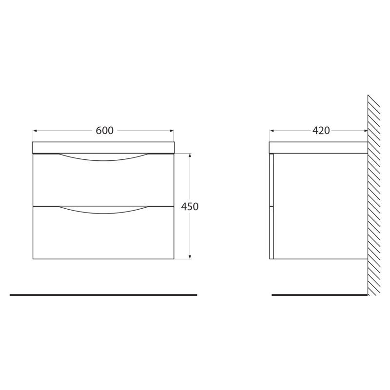 База под раковину подвесная BelBagno ANCONA-N-600-2C-SO-BL Bianco Lucido