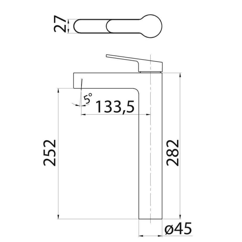 Смеситель для накладных раковин BelBagno DELTA DEL-LMC-IN