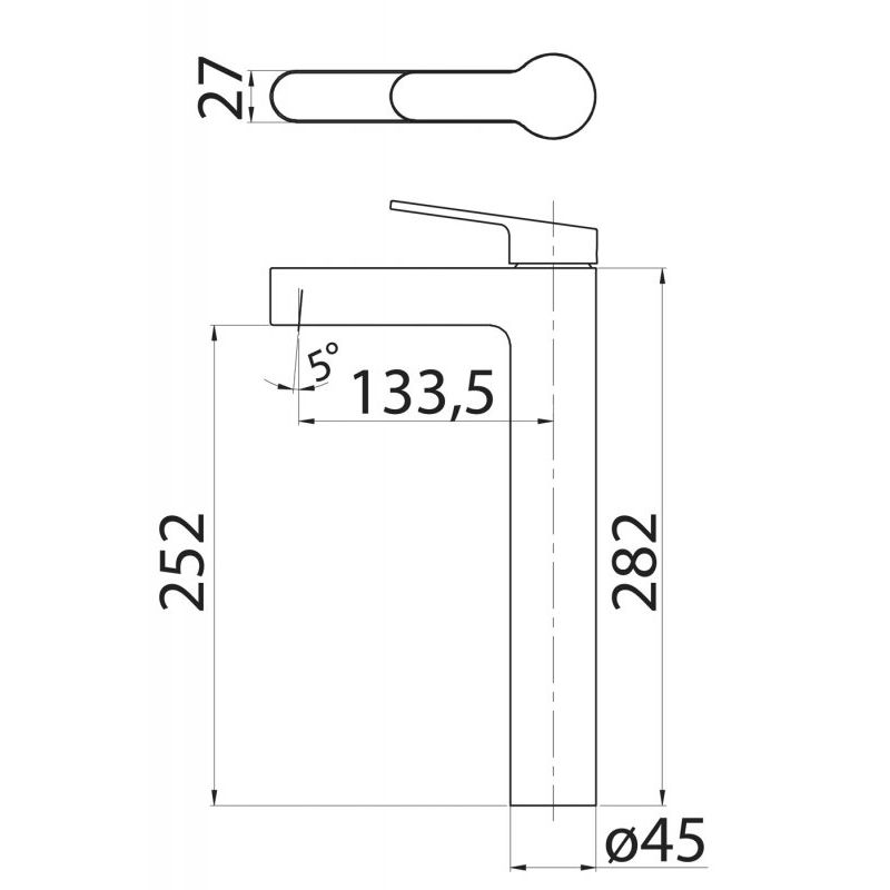 Смеситель для накладных раковин BelBagno DELTA DEL-LMC-BORO