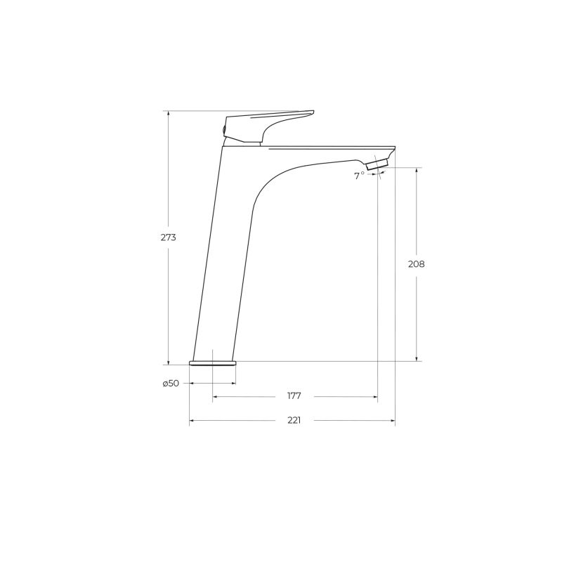 Смеситель для накладной раковины без донного клапана BelBagno MARINO-LMC-CRM-W0