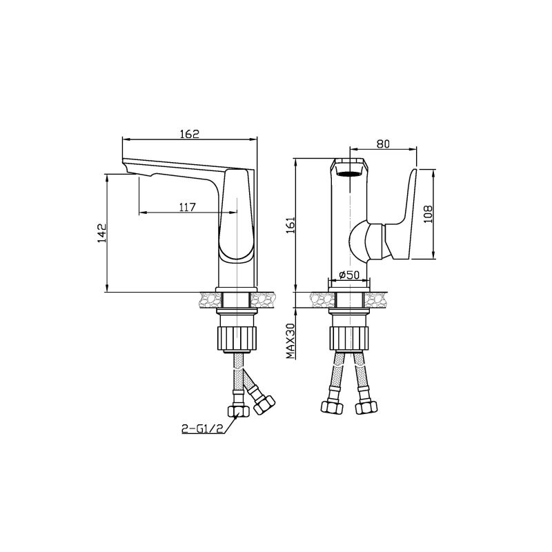 Смеситель для раковины BelBagno ANCONA  ANCONA-LVM-CRM