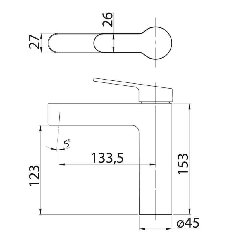 Смеситель для раковины BelBagno DELTA DEL-LVM-IN