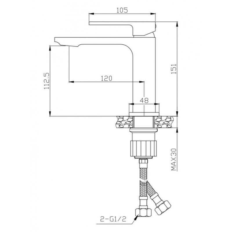 Смеситель для раковины BelBagno LUCE LUC-LVM-CRM