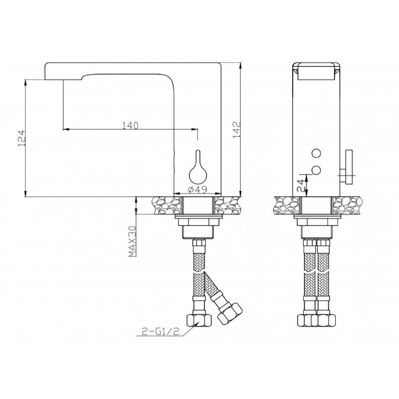 Сенсорный смеситель для раковины BelBagno BB-ELVM-CRM
