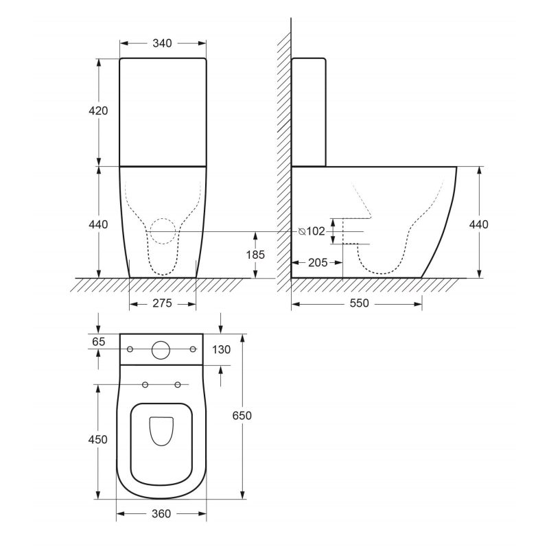 Чаша напольного унитаза BelBagno ALBANO BB120CPR